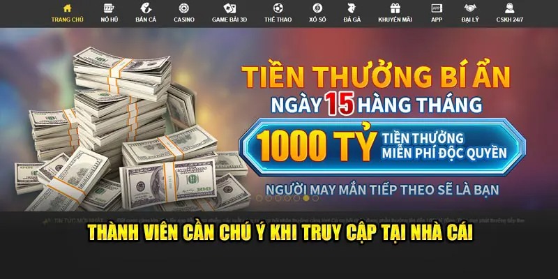 Lưu ý khi truy cập hubet